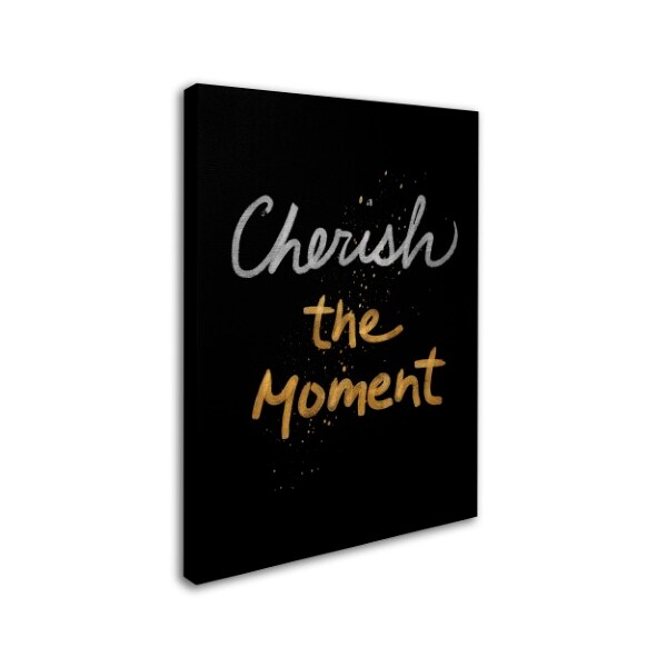 Lisa Powell Braun 'Cherish On Black' Canvas Art,14x19